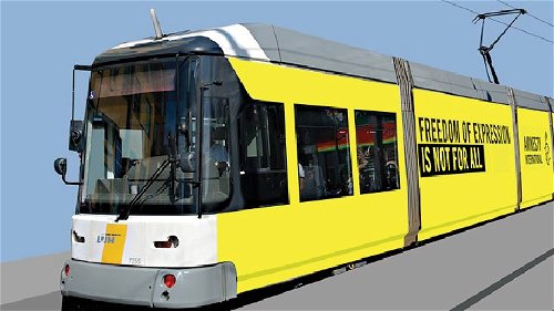 Amnesty-tram rijdt door Gent en Brussel