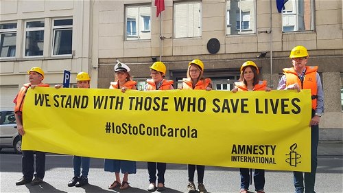Solidariteitsactie voor Carole Racketa, kapitein van Sea-Watch 3