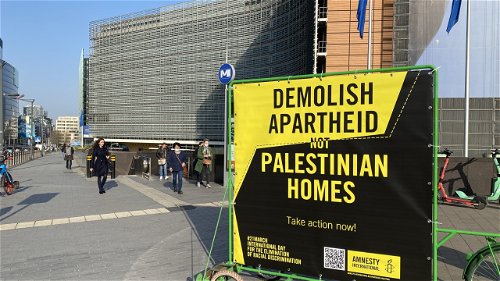 Internationale dag tegen Racisme en Discriminatie: fietsend door Brussel eist Amnesty International einde van apartheid in Israël