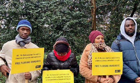 Actie voor de vrijlating van Floriane voor de Ambassade van Burundi in Brussel